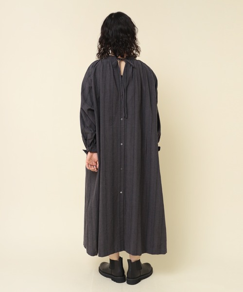 RNA-N ワンピース D1658 コットンリネンジャガードストライプ  