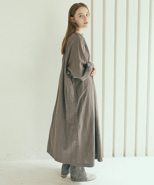 RNA-N ワンピース D1658 コットンリネンジャガードストライプ  