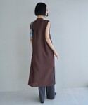 シャツワンピース シアーサテン ロングシャツワ...の詳細画像3