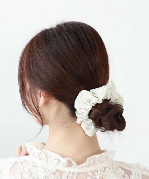 Three Four Time（スリーフォータイム） シュシュ マーブル×ガーゼ