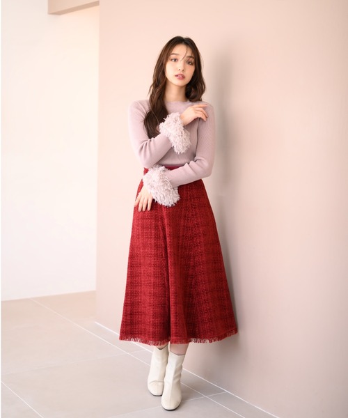 MISCH MASCH（ミッシュマッシュ） スカート ツイードフレアスカート