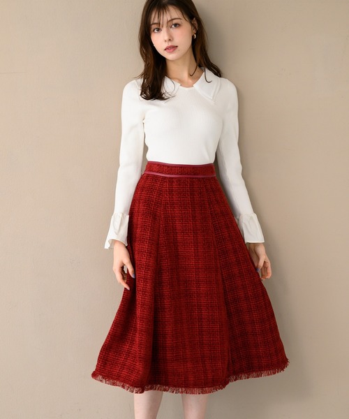 MISCH MASCH（ミッシュマッシュ） スカート ツイードフレアスカート