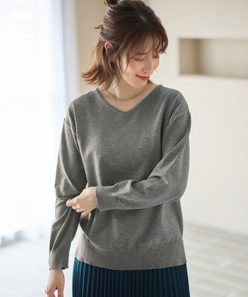 WIDE ANGLE グレーセーター Viola e Viola（ヴィオラ エ ヴィオラ） ニット セーター 洗える