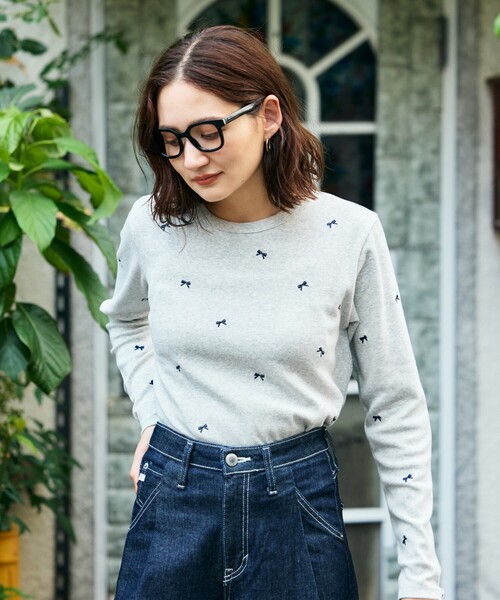 FREAK'S STORE（フリークスストア） tシャツ ミニリボン刺繍 ロンT