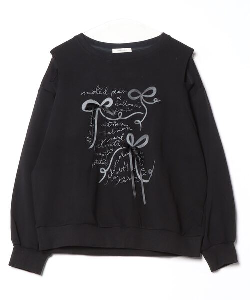 トレーナー スウェット 「nmtc+」ribbon design sweat shirt レディース トレーナー スウェット 「nmtc+」ribbon design sweat shirt