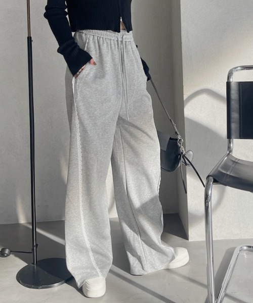 Ada. ワイドパンツ スウェットパンツ ジャージ サイド レース ライン