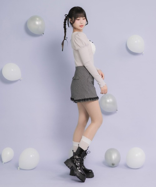 DearMyLoveRose ブーツ 厚底レースアップWベルトブーツ