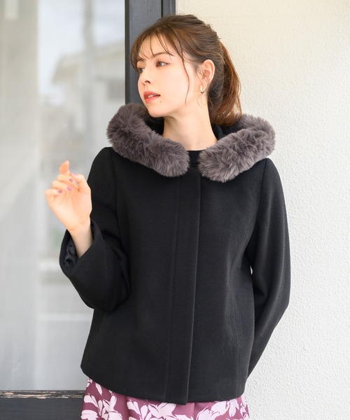 MISCH MASCH（ミッシュマッシュ） コート アウター フードファー付き  