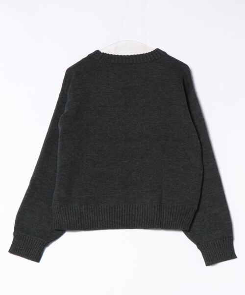 ニット セーター アクリルバルキー箔プリントニットプルオーバー レディース STYLEBLOCK ニット セーター アクリルバルキー箔プリントニット