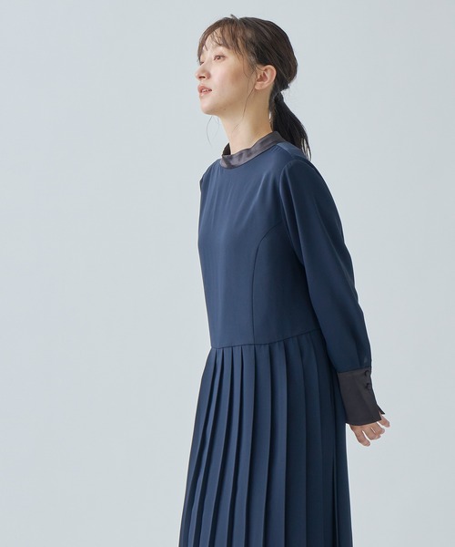 ワンピース laubeblanc Asymmetry pleats Dress Asymmetry pleats Dress – L'AUBE BLANC