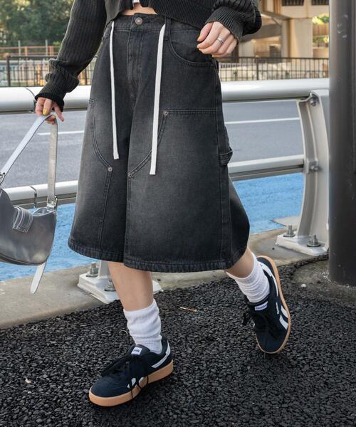 ジーンズ デニム デニムパンツ WEGO/「25年春夏新作」ウエストドロストダブルニーバギーハーフパンツ レディース | WEGO | 11