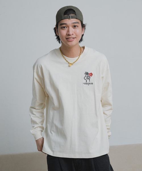 kaoyorinakami tシャツ Peace long tee / ピースロンT メンズ 
