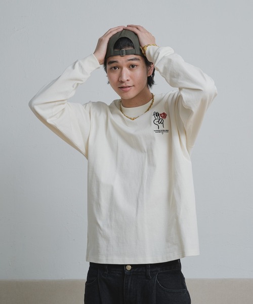 kaoyorinakami カオヨリナカミ 6th long teeＭサイズ kaoyorinakami 「kaoyorinakami」 長袖Tシャツ LARGE サックス