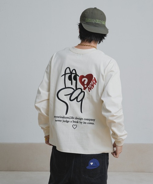 kaoyorinakami tシャツ Peace long tee / ピースロンT メンズ 