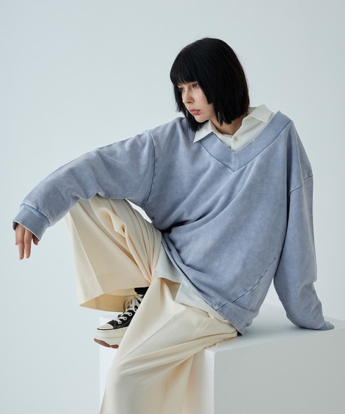 V-NECKスウェット VELNUS トレーナー スウェット 「VELNUS」Vintage Make Heavyweight V