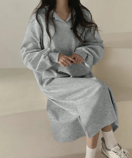 ワンピース 裏起毛 襟付き スウェットワンピース : ZOZOTOWN Yahoo!店