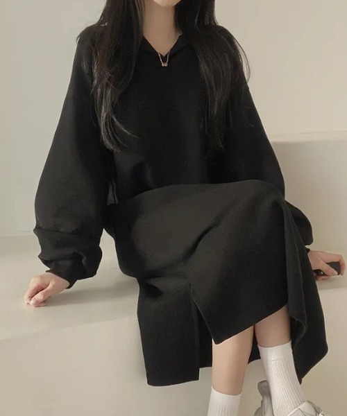 ワンピース 裏起毛 襟付き スウェットワンピース : ZOZOTOWN Yahoo!店