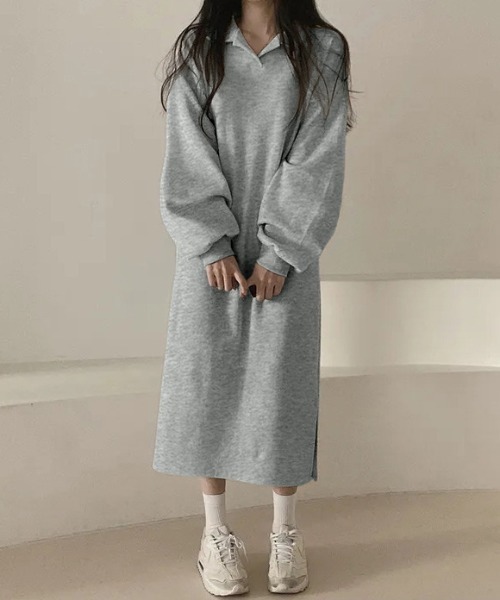 ワンピース 裏起毛 襟付き スウェットワンピース : ZOZOTOWN Yahoo!店