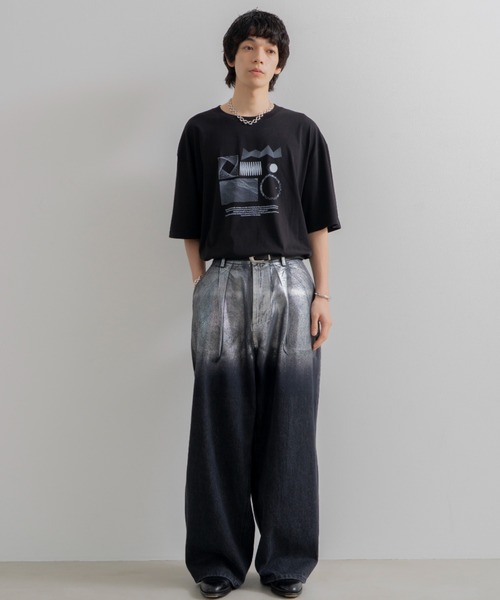 SINSS ジーンズ Foil gradation wide balloon denim / 箔