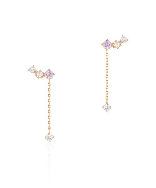【2月誕生石!!】 4℃ ピアス K10ピンクゴールド ピアス 4℃ ピアス 「2月誕生石」K10ピンクゴールド 月モチーフ