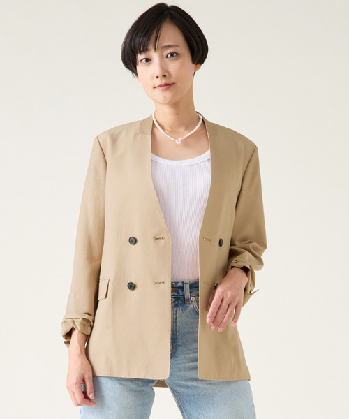 【美品】martinique ノーカラージャケット martinique ジャケット ノーカラージャケット ノーカラー