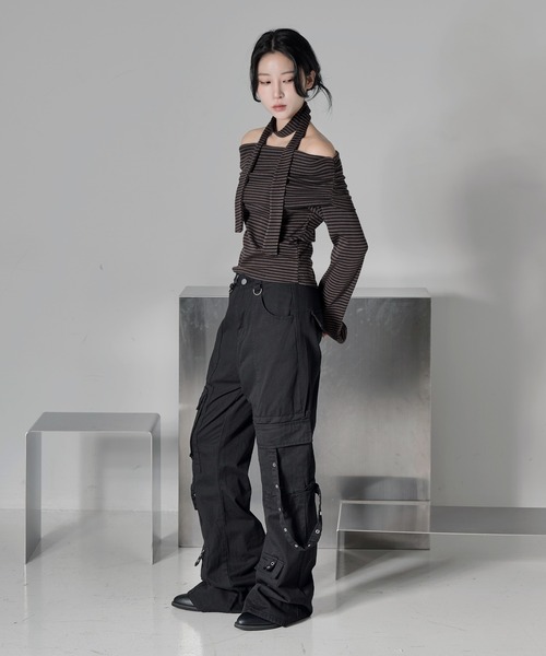 FOLLOWIN（フォロウィン） カーゴパンツ y2kビンテージユニークベルト