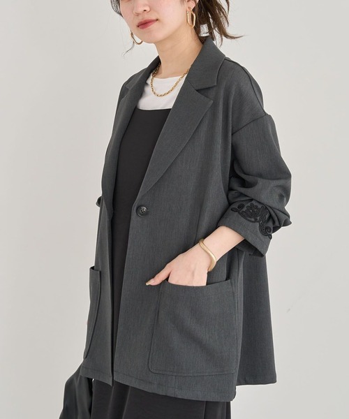 グレー テーラードジャケット ロゴ刺繍入り BACK TO THE FIELD（バック トゥー ザ フィールド）の「【MLB】ワン