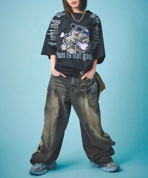 GALFY（ガルフィー） tシャツ 「GALFY」病みに染まりし反戦Tシャツ