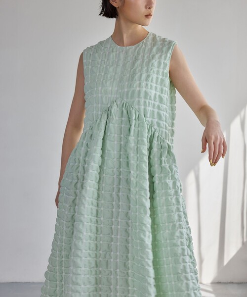 <EMMEL REFINES>EM シュリンク チェック ワンピース UNITED ARROWS green label relaxing｜<EMMEL REFINES>EM