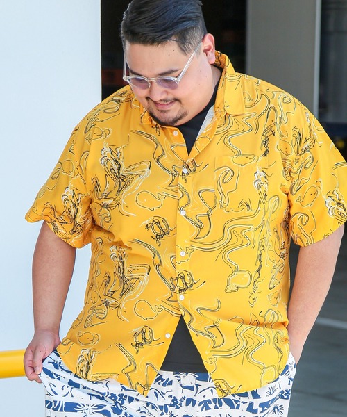B&T CLUB シャツ (ビーアンドティークラブ) FAT ANIMALS 総柄 B&T CLUB シャツ (ビーアンドティークラブ) FAT ANIMALS 総柄