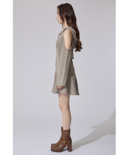 rienda フードマーメイドワンピース　春服 ブラウン 新品未使用 rienda ワンピース フードマーメイドワンピース 春服 : ZOZOTOWN
