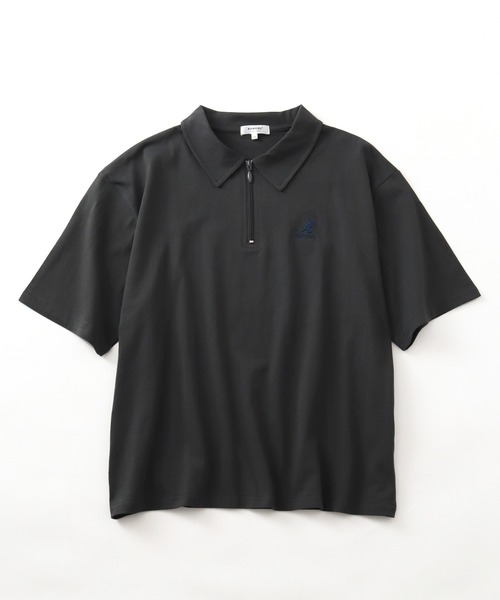 81704 CUTTER&BUCK  ハーフジップポロシャツ　黒xグレー　L 81704 括 CUTTER&BUCK ハーフジップポロシャツ 黒xグレー L