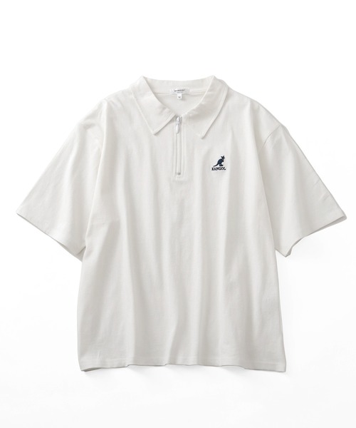 【大きいサイズ】 KS ハーフジップ ホワイトポロシャツ（半袖） mossimo モッシモ ポロシャツ 半袖 5分袖 メンズ ビッグ