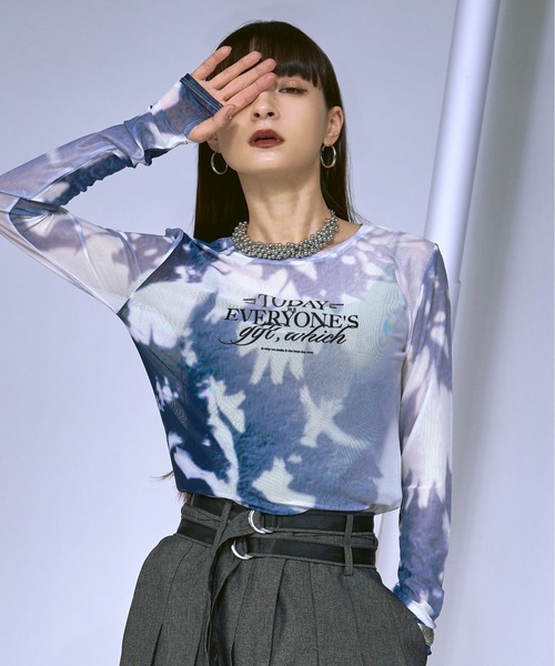 Ezick tシャツ Nuance spring ロゴニュアンスシアートップス