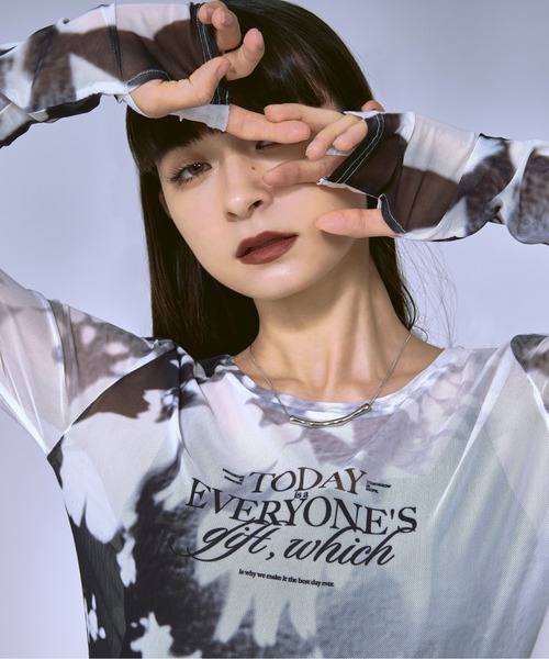 Ezick tシャツ Nuance spring ロゴニュアンスシアートップス