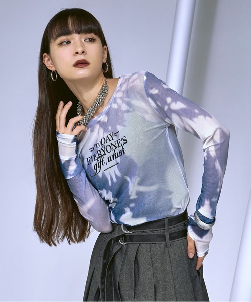 Ezick tシャツ Nuance spring ロゴニュアンスシアートップス