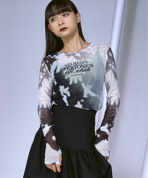 Ezick tシャツ Nuance spring ロゴニュアンスシアートップス