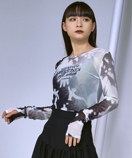 Ezick tシャツ Nuance spring ロゴニュアンスシアートップス