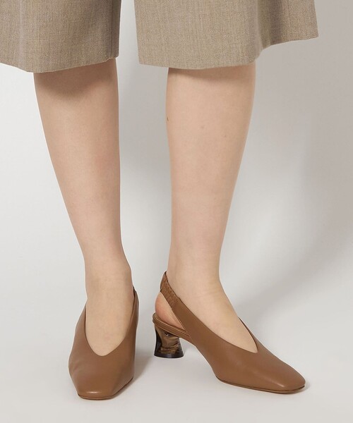 最終値下げ　odette e odeal セパレートオープンパンプス　24 新品 ODETTE E ODILE パンプス トランスルーセントヒールバックベルト