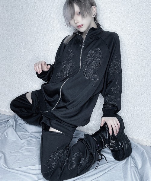 ililil【イルイルイル】【天獄螺蛇】刺繍トラックジャケット ililil/イルイルイル』【天獄螺蛇】刺繍トラックジャケット