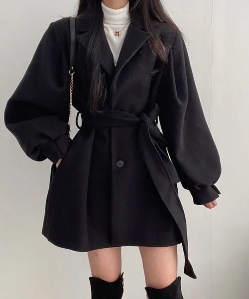 「a lot of love」 コート L ブラック レディース_画像4