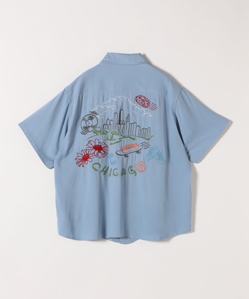 ブラウス シャツ UNIVERSAL OVERALL: ワーク 刺しゅう シャツ レディース UNIVERSAL OVERALL ブラウス シャツ OVERALL: ワーク 刺しゅう