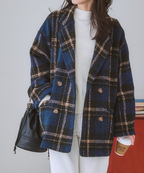 「nissen」 ピーコート M ネイビー レディース_画像5