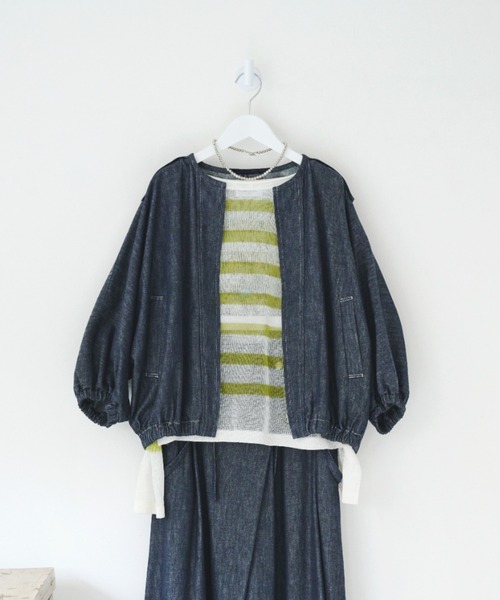 美品human woman ネイビーブルゾン human woman 「human woman」 ジップアップブルゾン MEDIUM
