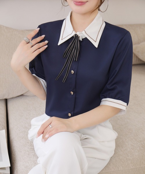 Beststore（ベストストア） ブラウス シャツ 半袖 「新色追加」リボン 