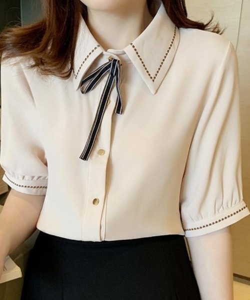 ブラウス シャツ organdy ribbon blouse レディース organdy ribbon blouse – BUNNY APARTMENT