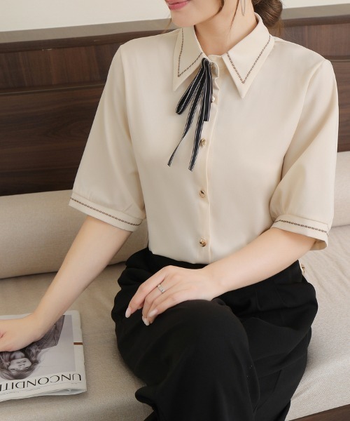 Beststore（ベストストア） ブラウス シャツ 半袖 「新色追加」リボン