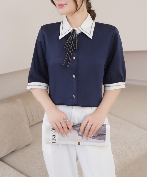 Beststore（ベストストア） ブラウス シャツ 「新色追加」リボン 付き