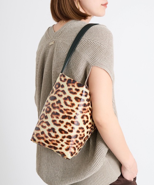 ハグオーワー　レオパードpt.ワンハンドルバケットバッグ（S） ハグオーワー レオパードpt.ワンハンドルバケットバッグ（S）
