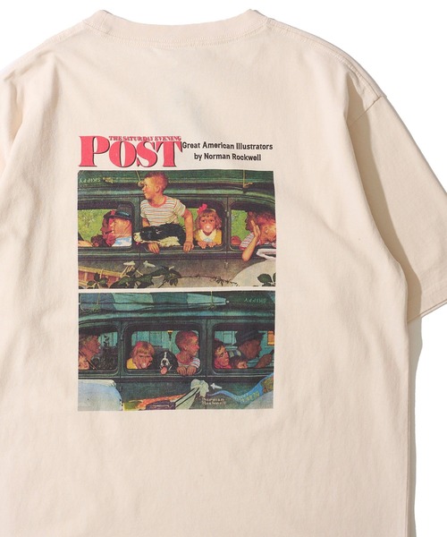 tシャツ 「THE SATURDAY EVENING POST」Going＆coming グラフィックプリントTシャツ レディース メンズ